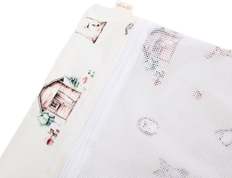 Ali+Oli Water Resistant Dual-Compartment Wet-Dry Bag for Travel, Hook to Stroller, Daycare, Diapers, Diaper Bag, Clutch Bag,15x12 inches (Woodlands) - Image 3